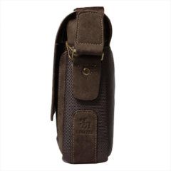 Foto de morral vertical casual de cuero pu y oxford mostrando vista de perfil
