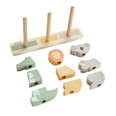 Piezas de bloques de animales para clasificar por colores con su base de madera.