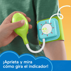 El tensiómetro del set de doctor de 7 piezas gira su indicador al apretarlo.