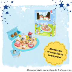 Este set de tazas de Bluey busca estimular la creatividad de los niños.