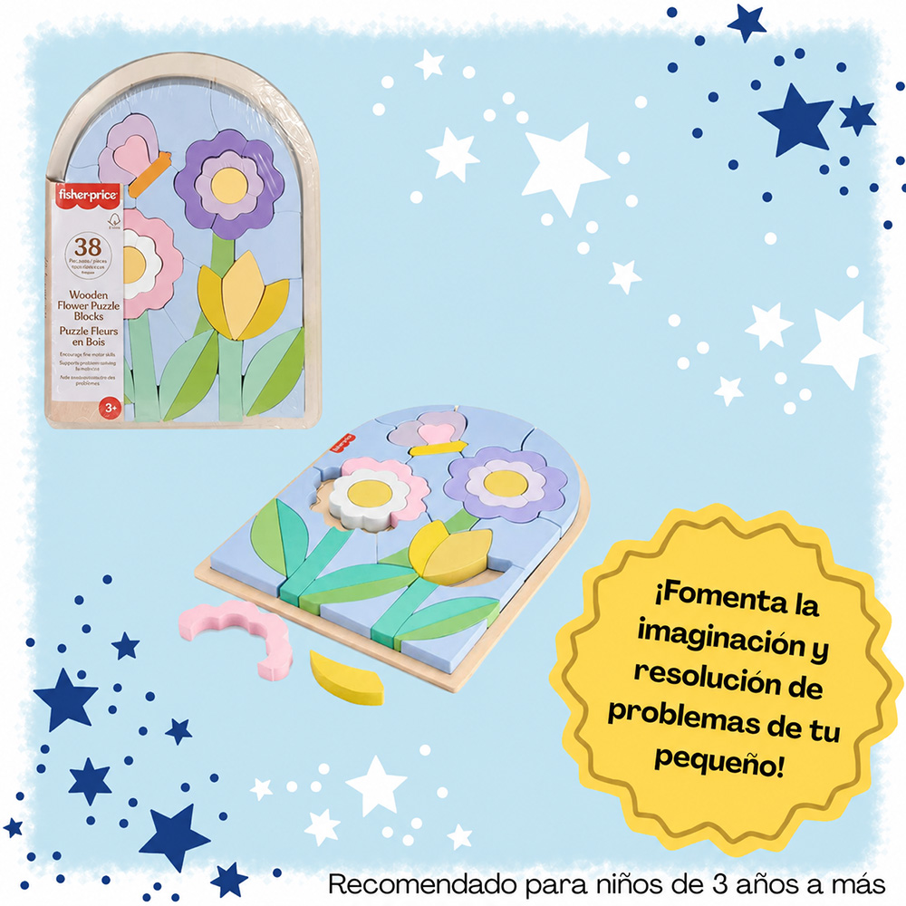 Rompecabezas de madera Fisher-Price: fomenta la imaginación y la resolución de problemas desde los 3 años