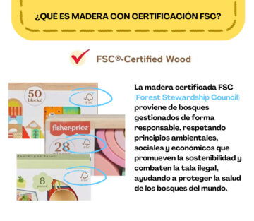 Explicación de la certificación FSC en la madera de este rompecabezas de flor